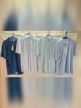 Lot of 4 Collars and Co Men's Large Polo Dress Shirts NWT & NWOT